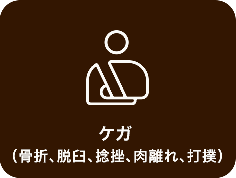 ケガ（骨折、脱臼、捻挫、肉離れ、打撲）